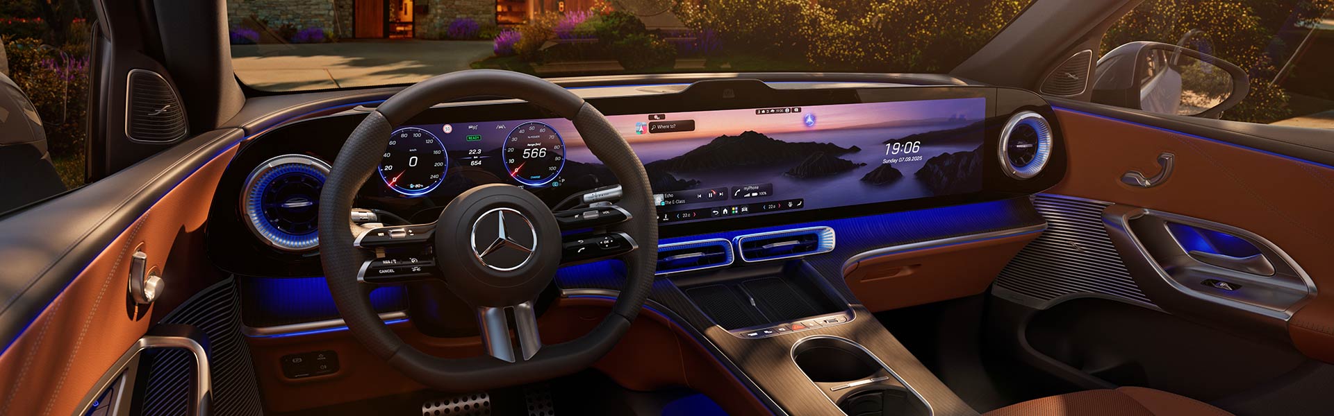 Interieur des neuen GLC mit MBUX Hyperscreen