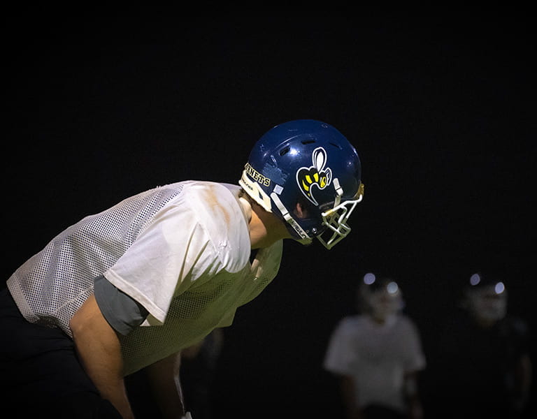 Football Spieler auf dem Spielfeld