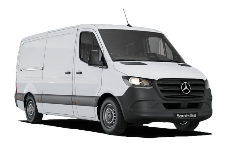 Mercedes-Benz Sprinter Kastenwagen in weiß in der 3/4 Front Ansicht