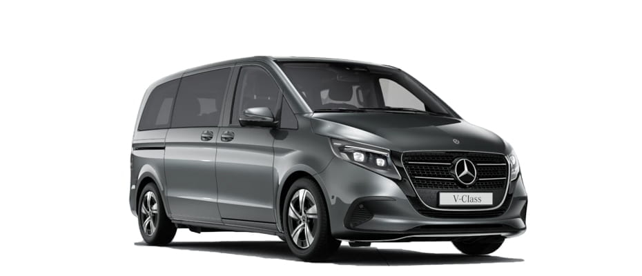 Mercedes-Benz V-Klasse in grau in der 3/4 Frontansicht