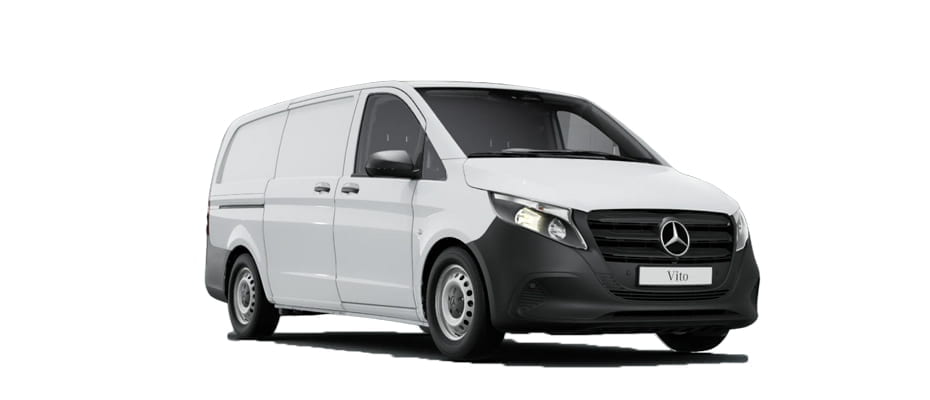 Mercedes-Benz Vito in weiß in der 3/4 Frontansicht