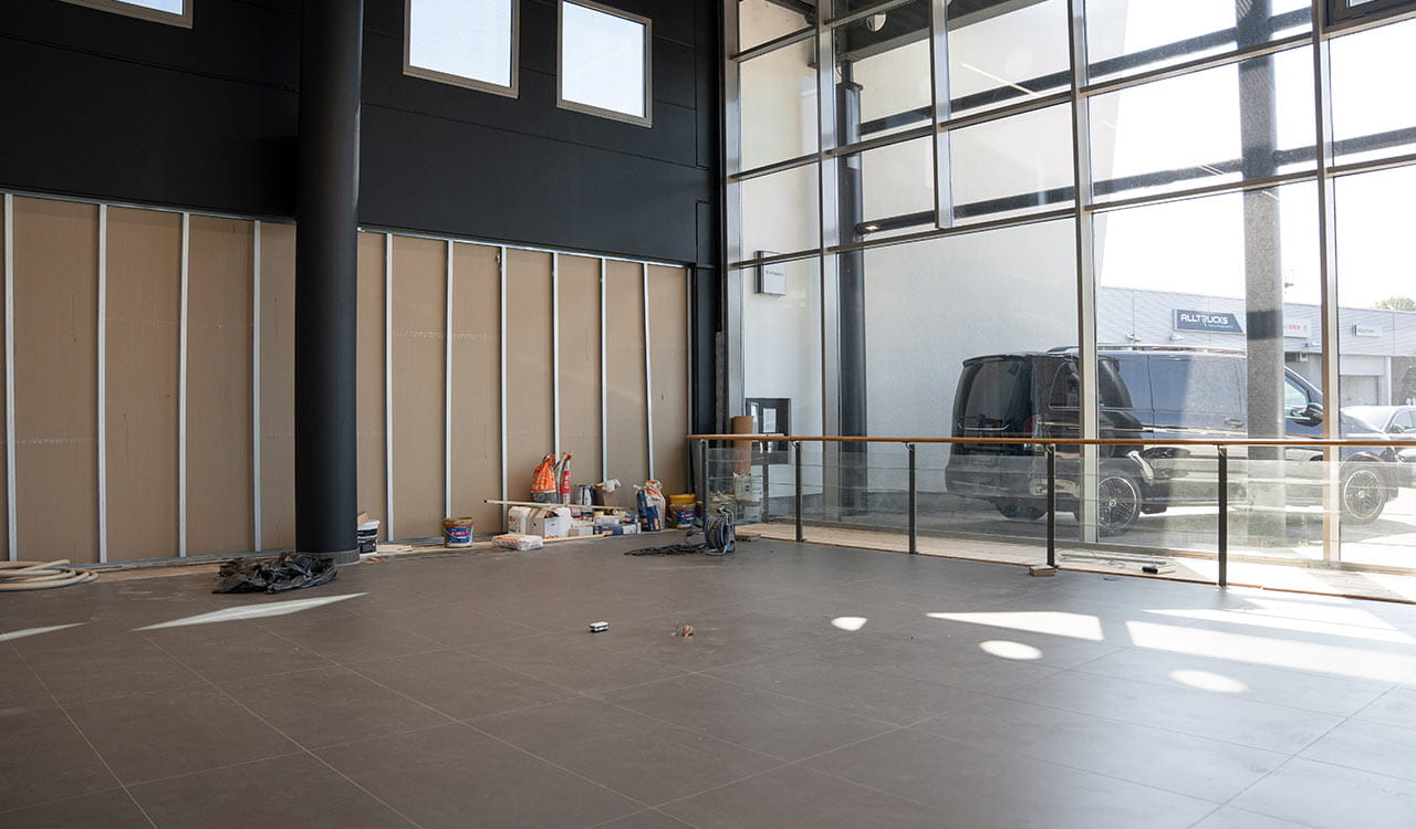 Showroom des Kunzmann Standortes Gelnhausen während der Renovierungsarbeiten