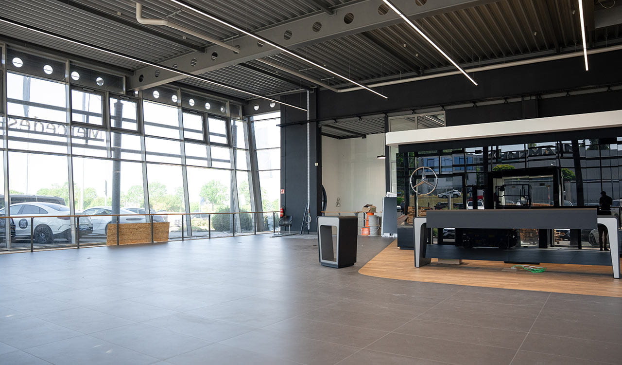 Showroom des Kunzmann Standortes Gelnhausen während der Renovierungsarbeiten