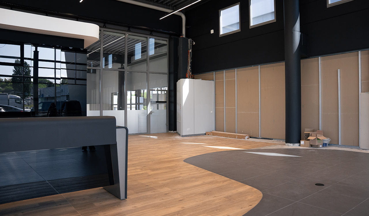 Showroom des Kunzmann Standortes Gelnhausen während der Renovierungsarbeiten