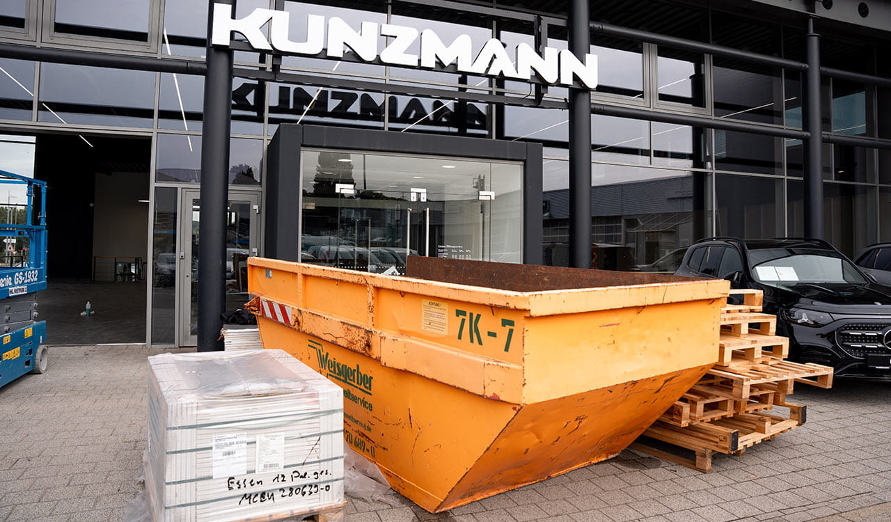 Showroom des Kunzmann Standortes Gelnhausen während der Renovierungsarbeiten